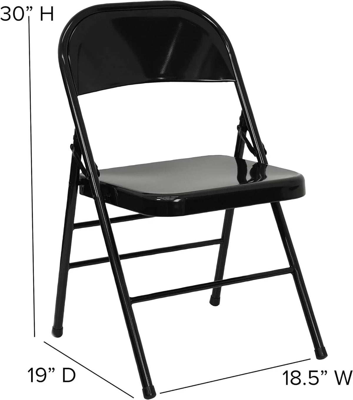 & Chair Double Series Triple Folding HERCULES Metal Black Hinged Braced