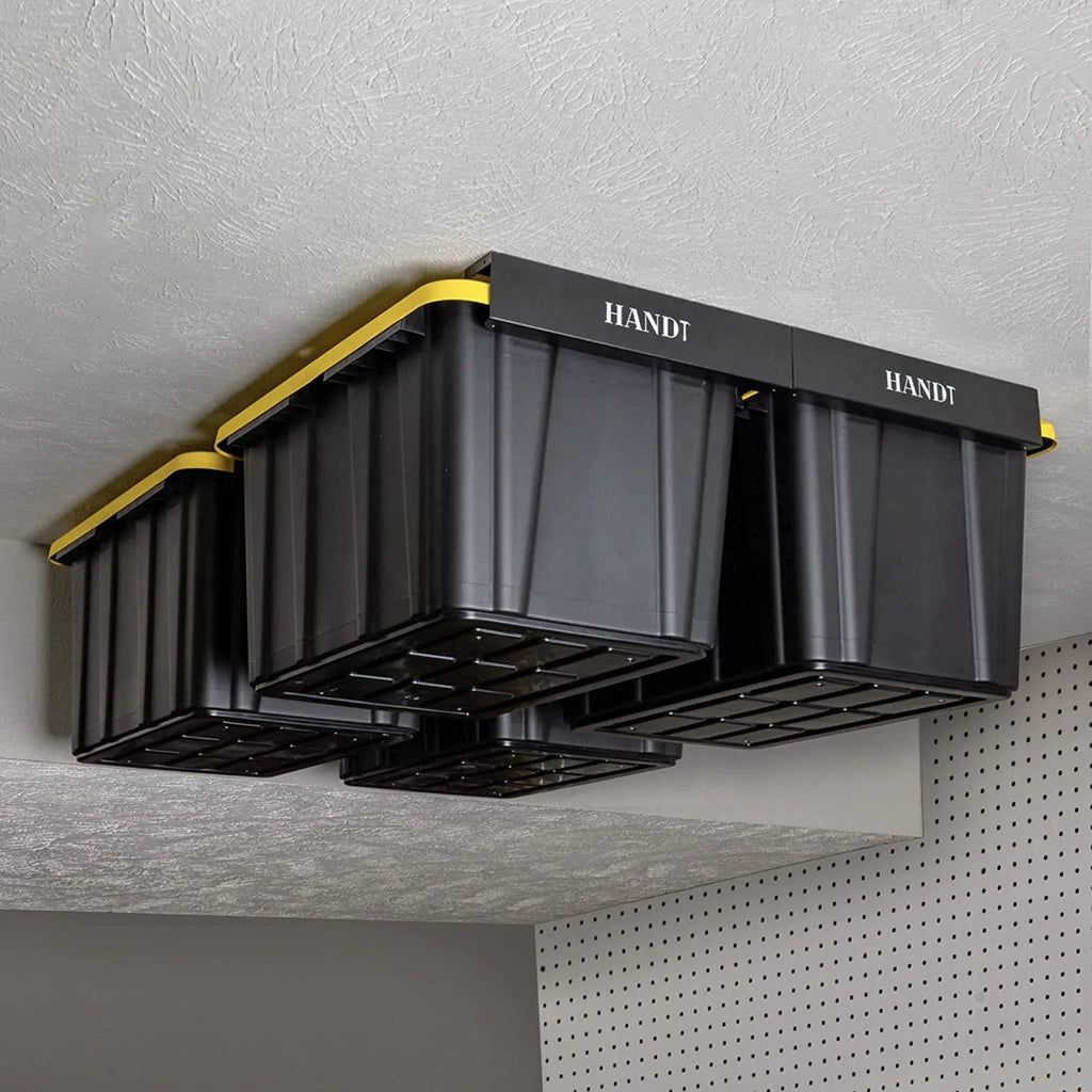 4 (Black, Ceiling Metal Bin For Storage Organization Most Supports Bins Heavy Overhead Sets) System, Garage WAGEE Rack, Racks, Container, Rack Duty