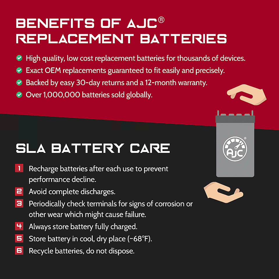 AJC Scooter Brand 12V - This Is 75Ah Mobility R-4000 Pride Replacement Quantum Mobility Battery an