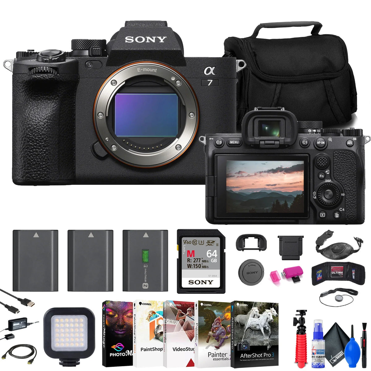 Bag 64GB a7 Card Mirrorless More IV + x + + NP-FZ100 Camera + 2