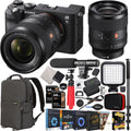 '+ + Lens Master and Black G Frame Microphone 35mm GM Full Case + Gear F1.4 Accessories Deco Body Bundle with ILCE7C/B SEL35F14GM a7C Photography FE Backpack Monopod + LED Mirrorless Camera