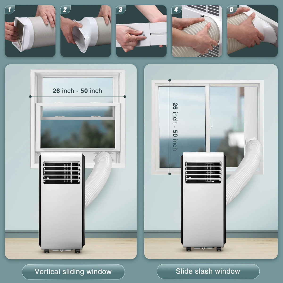 AC with Conditioner, 6,000 ASHARE) 24-Hour Portable 3 in BTU BTU 1 Fan, Dehumidifier, Timer (10,000 KISSAIR Air