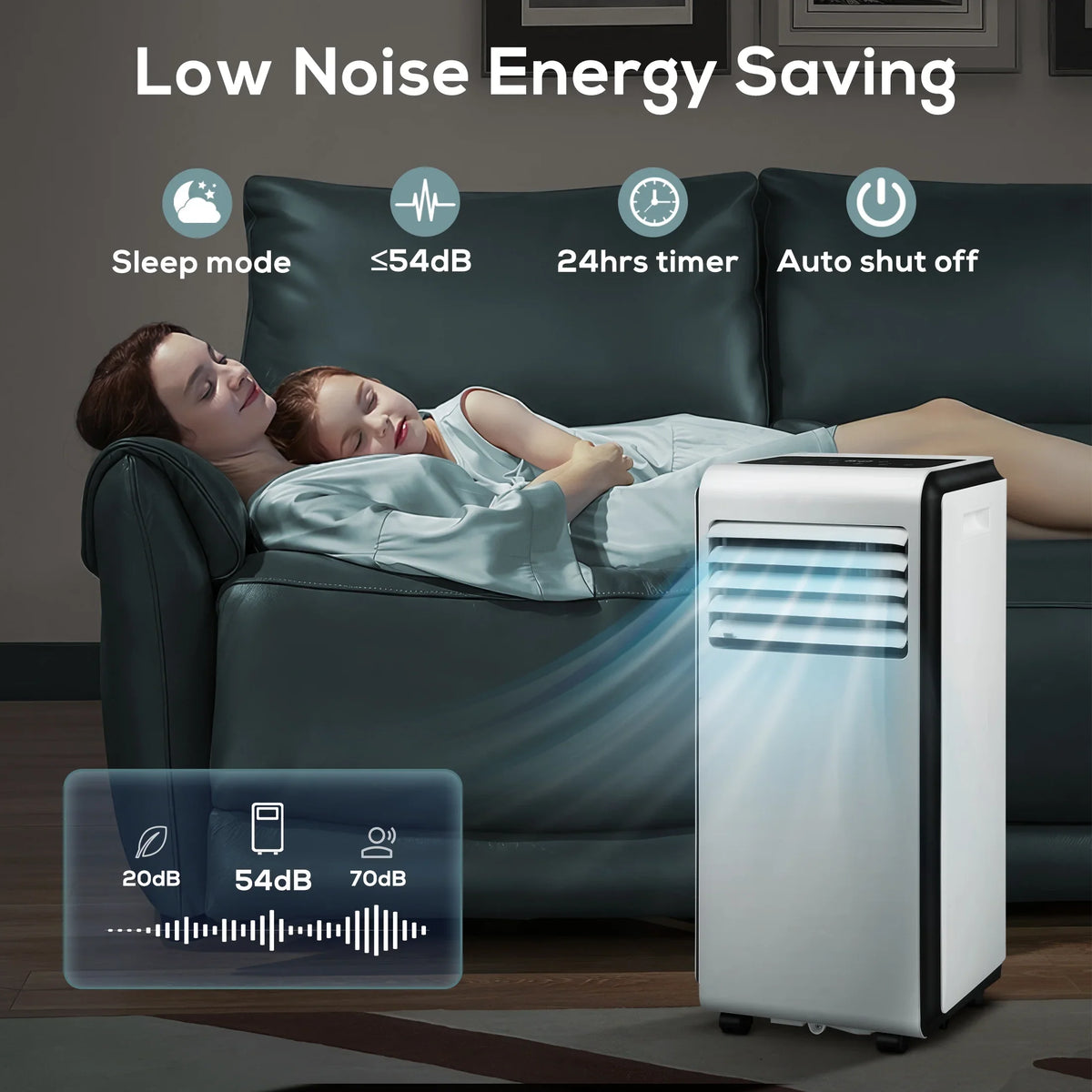 AC with Conditioner, 6,000 ASHARE) 24-Hour Portable 3 in BTU BTU 1 Fan, Dehumidifier, Timer (10,000 KISSAIR Air