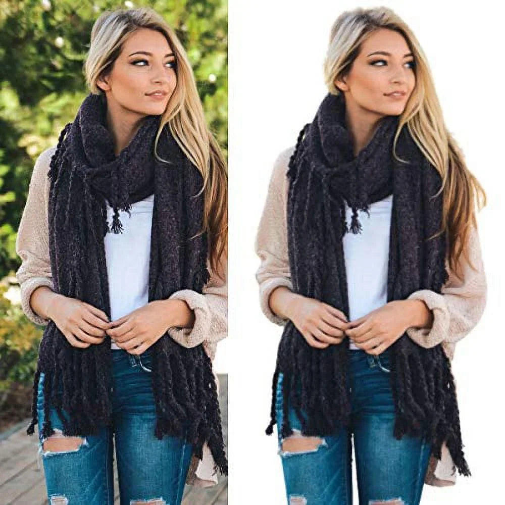 Lightweight Plaid Winter Tasseled Soft women Scarf Oversized grade Shawl for Classy Warm Cozy Blanket (Purple) Scarves Pashmina Infinity Chunky Solid Scarfs