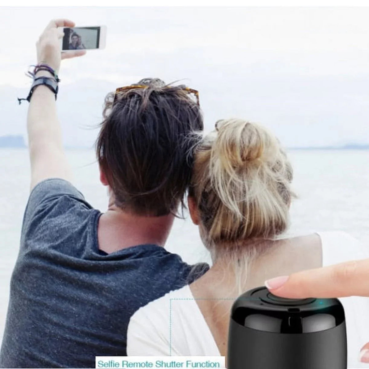for Mini Silver Remote Multimedia 15/Pro/Max/Plus - Audio Hands-free Microphone 15/Pro/Max/Plus iPhone for Speaker Rechargeable Wireless iPhone Shutter