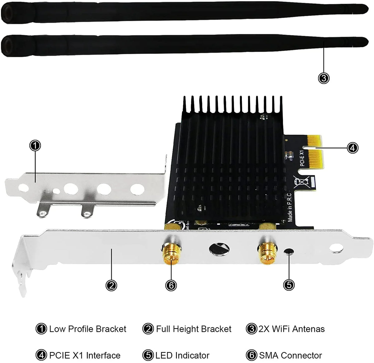 (32/64bit) and Band 8 Desktop Windows Beamformee,MU-MIMO PCI Heatsink Card for 300Mbps 867Mbps Wireless Express 1200Mbps 10 PCs-TX Server AC 7 Dual WiFi 5GHz 8.1 Technology 2.4GHz