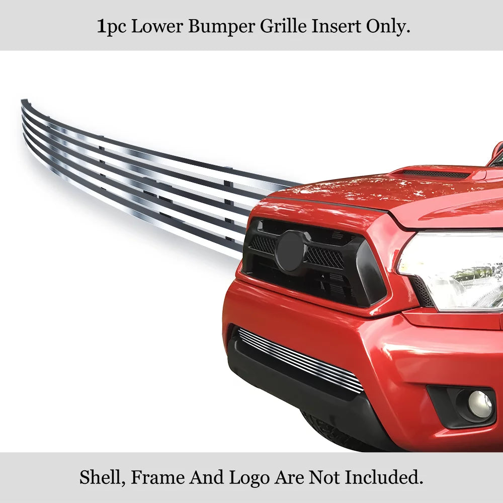 APS Bumper Premium Steel Compatible Horizontal N19-C83966T Grille Lower Stainless Tacoma Silver with Toyota Billet 2012-2015