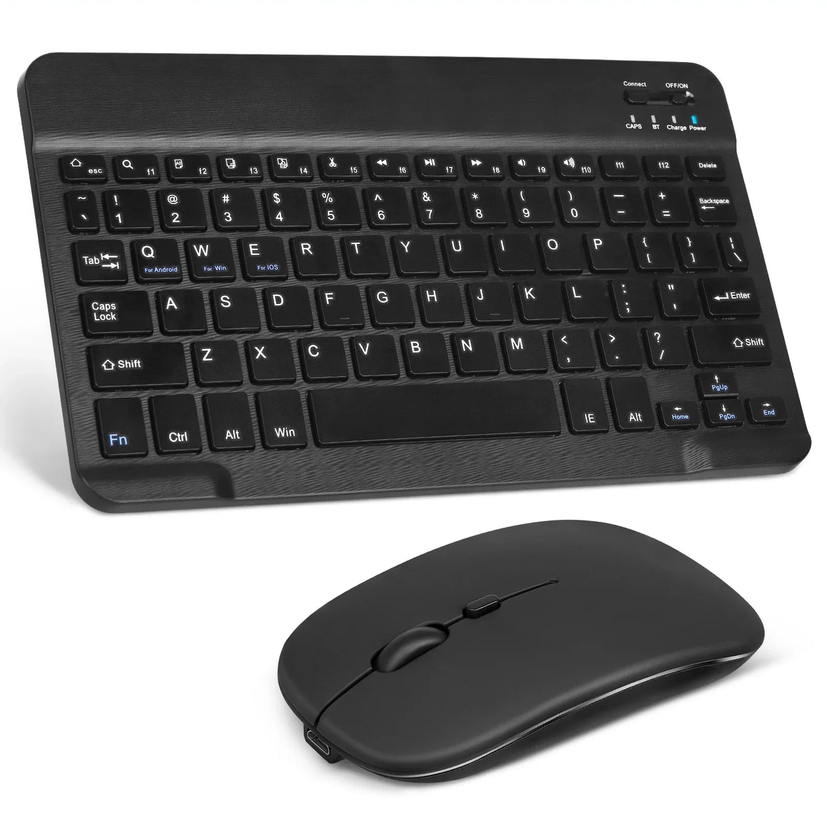Bluetooth Rechargeable Ergonomic Black Enabled Ultra Combo Bluetooth Pro and Mouse Keyboard Keyboard All - Slim and Axon 30 5G and Mac/Tablet/iPad/PC/Laptop ZTE Onyx Full-dimension Mouse for