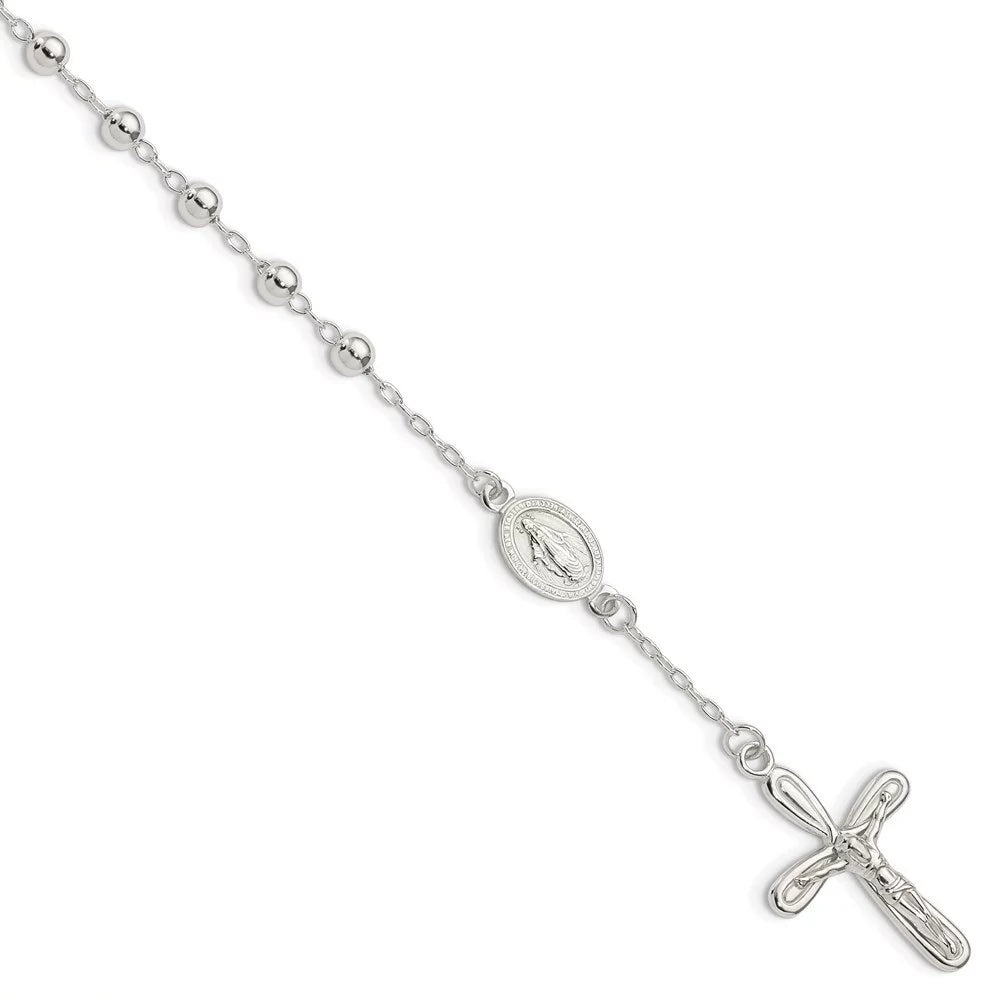 Fine Jewelry 7.5inch Women 925 Sterling Decade Single Beaded Auriga Silver for Bracelet Rosary
