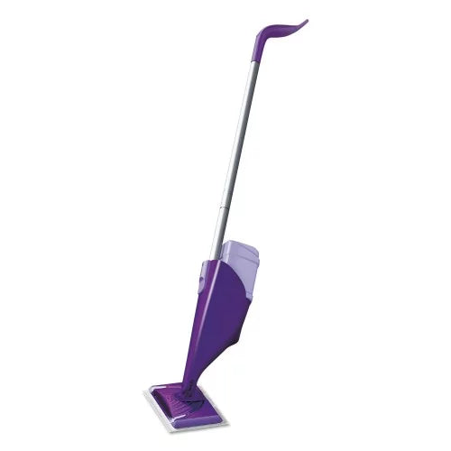 5 11 Mop, Cloth Purple/Silver White x Swiffer Handle 46" Head, Aluminum/Plastic WetJet