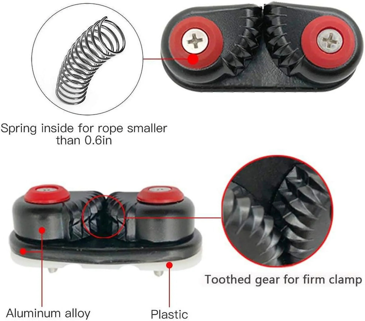Fast Cleats Lixada Aluminum Cleat Entry Cam Cam Cleats 2PCS Sailing Canoe Dinghy Kayak Boat Kayak Boat