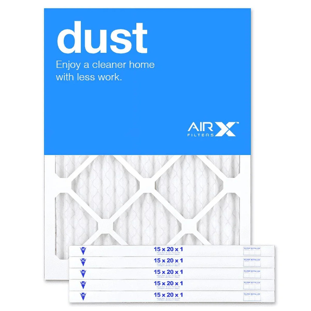 Air Filters Pleated 8 Replacement Filter AC MERV Furnace AIRx 15x20x1 Dust 6-Pack Filter,