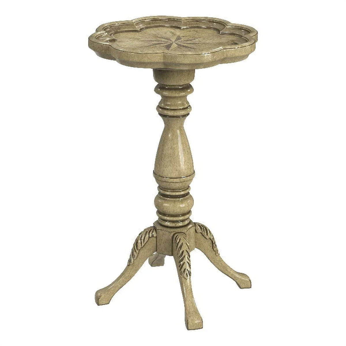 Antique Scalloped Butler Whitman Table Edge Accent Specialty Beige