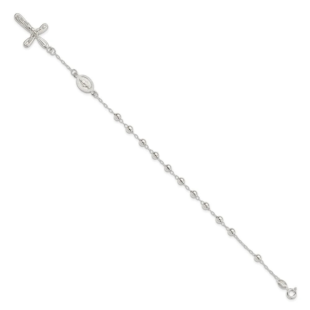 Fine Jewelry 7.5inch Women 925 Sterling Decade Single Beaded Auriga Silver for Bracelet Rosary