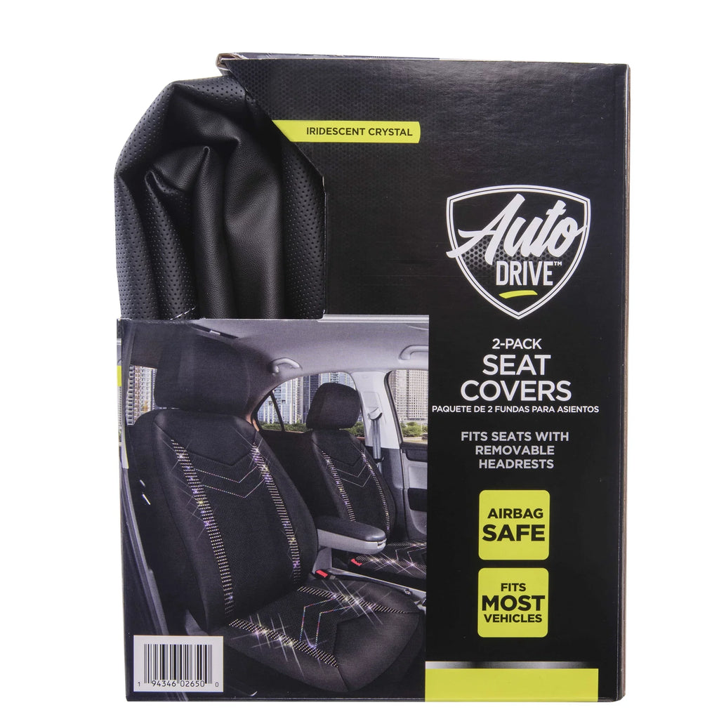 Seat Cover, Crystal Cars, Fit Universal 2, of MPVs Leather Faux Rainbow Set Fit for SUVs, Car Auto Drive