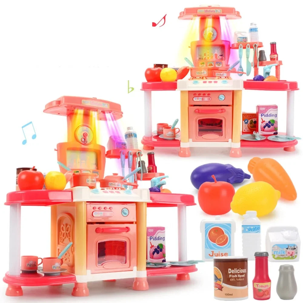 Play Abs Pool House And 1-3 Kitchen Toys Show Meal Sound Education For Puzzle Toddlers Children'S As Light Kitchen Electric Toy