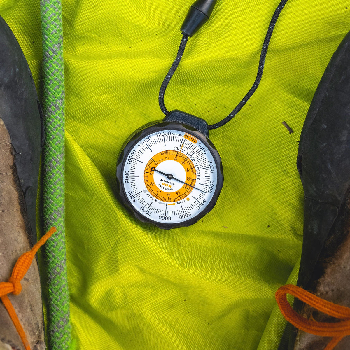 to Altimeter Company and Altimeter Lanyard Feet | Aluminum | Barometer Battery-Free Rugged with Altitude Reads Case and 0 - Reflective climate-Trend from Ascent Indicator Sun 15,000