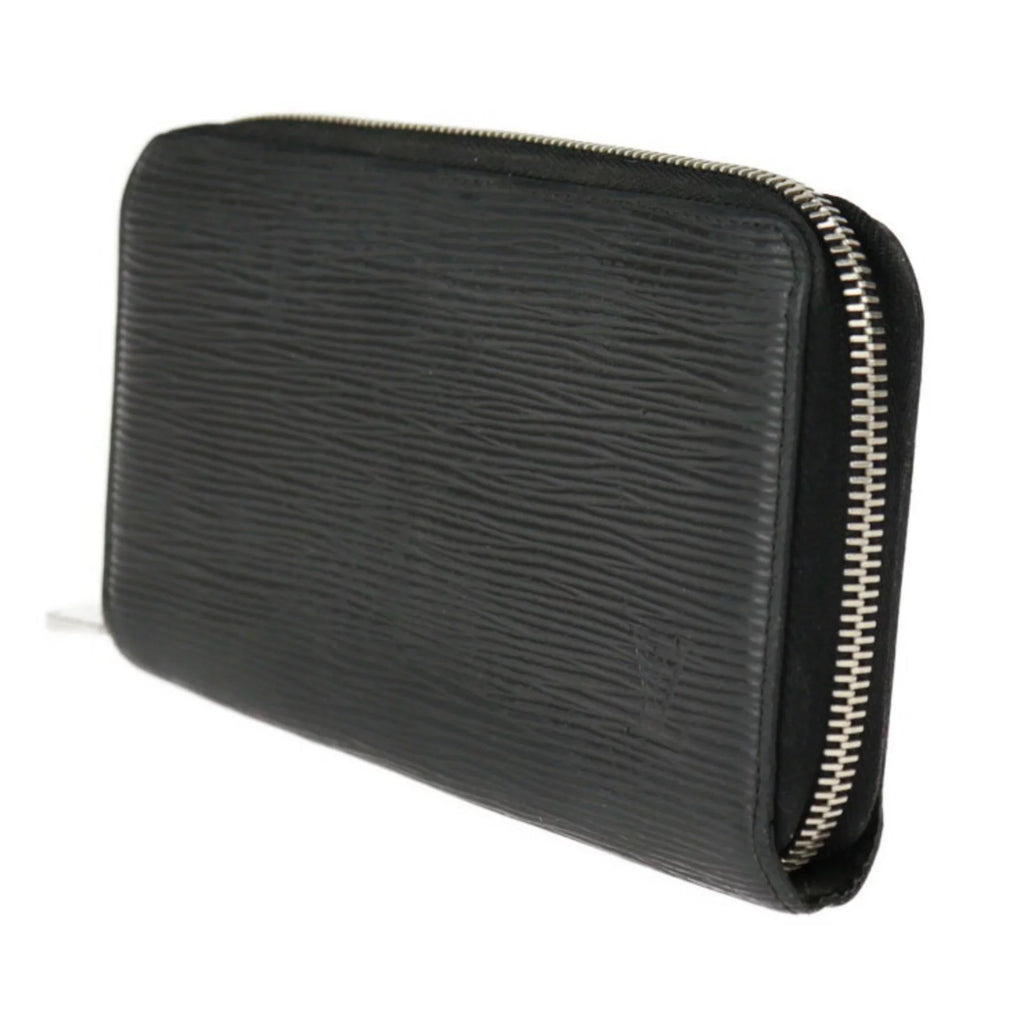 (Good) M61857 Zippy Hardware Pre-Owned Epi Black Zipper Leather Round Silver Long Wallet