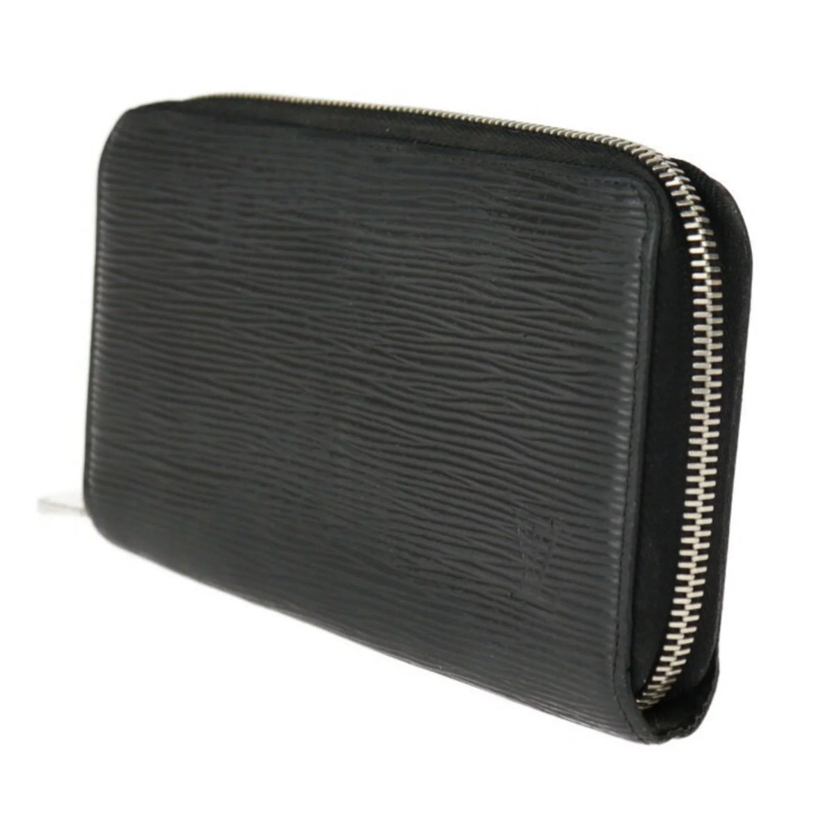 (Good) M61857 Zippy Hardware Pre-Owned Epi Black Zipper Leather Round Silver Long Wallet
