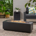 Grey Iron exterior Reign Rectangular Gas Dark Pit , Fire
