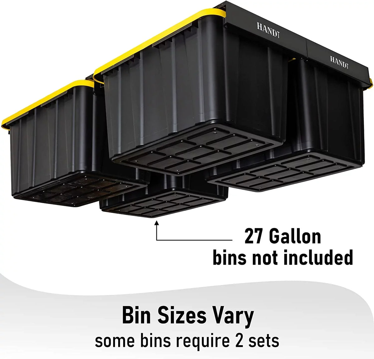 4 (Black, Ceiling Metal Bin For Storage Organization Most Supports Bins Heavy Overhead Sets) System, Garage WAGEE Rack, Racks, Container, Rack Duty