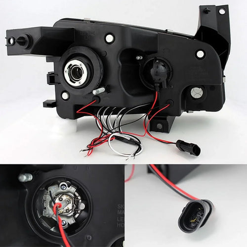 '- Dodge Red Smoked LED Dark 2009-2010 Smoked Tail Charger Lamp AKKON + Projector Halo Headlights For Angel Lights Eye