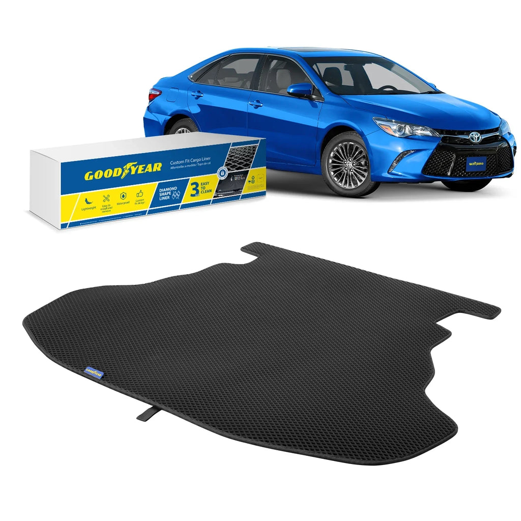 GY004538 Heavy & Fit Cargo - for Shape, Trapping with Dirt Camry Liner Goodyear - Cargo Trunk Waterproof, 2015-2017 Liner Custom - Duty Luggage Anti-Slip Liquid Toyota Dimond Liner, Technology Mat