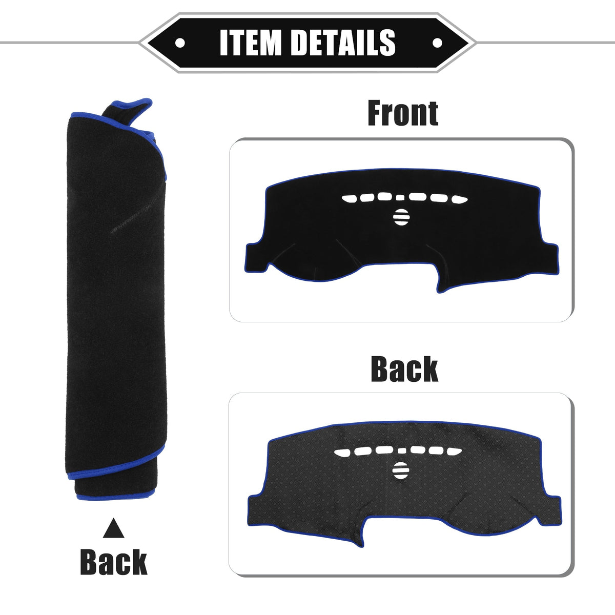 Bargains Protective Blue Dashboard Unique Car Center Cover Compatible 2013-2021 Mat Fusion Polyester for Console