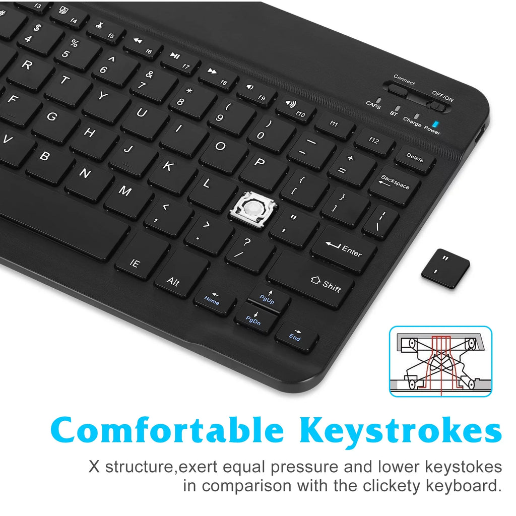 Bluetooth Rechargeable Ergonomic Black Enabled Ultra Combo Bluetooth Pro and Mouse Keyboard Keyboard All - Slim and Axon 30 5G and Mac/Tablet/iPad/PC/Laptop ZTE Onyx Full-dimension Mouse for