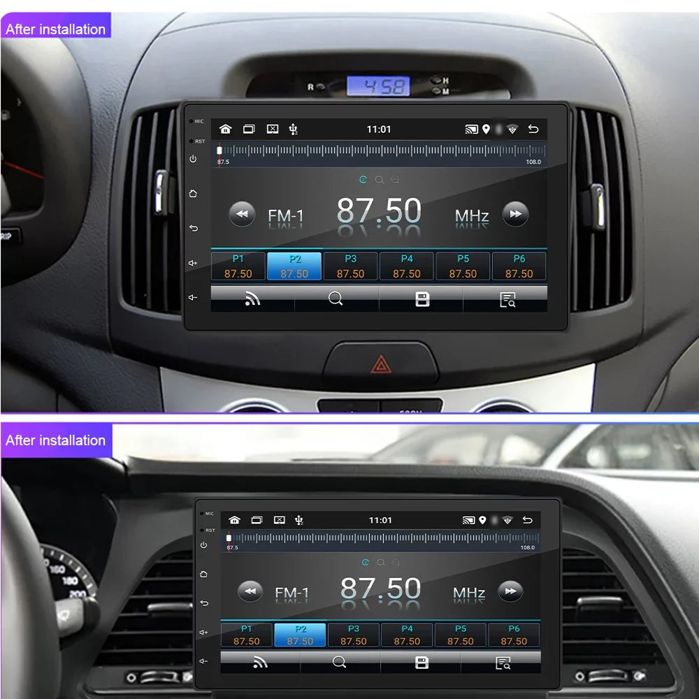 with GPS Din Support Car Control Link/Hands-Free Inch 7 Wheel Shinysix Double Backup Picture/Steering Navigation WIFI/AUX/U-Disk/Phone Radio Android 11 with Touchscreen Stereo Camera Calling/Reverse