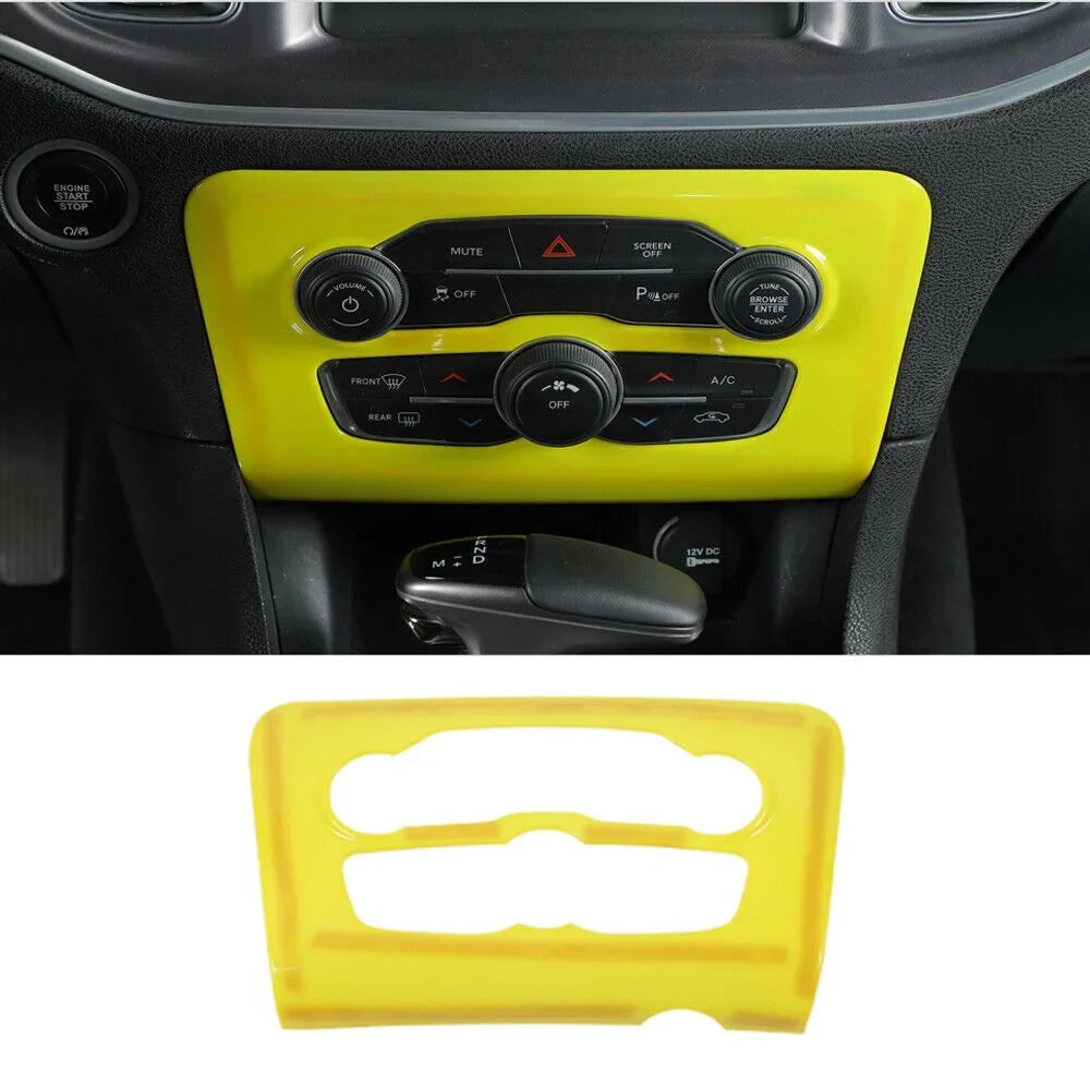 Console Panel Cover Center Trim 17x Yellow Dash Teledu Set Kit