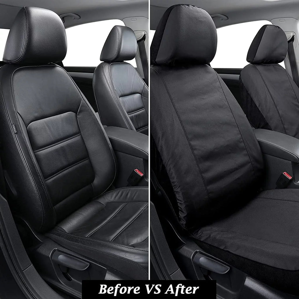 Sedans, Seat Cars, and Most Covers Black Auto Front 2PCS Trucks Fit Waterproof for Covers Oxford Universal Vans, Seat Coverado Protectors, SUVs, for Seat