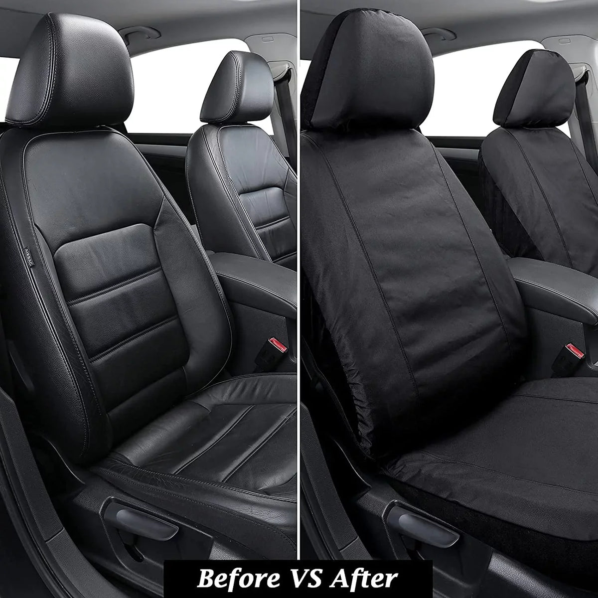 Sedans, Seat Cars, and Most Covers Black Auto Front 2PCS Trucks Fit Waterproof for Covers Oxford Universal Vans, Seat Coverado Protectors, SUVs, for Seat