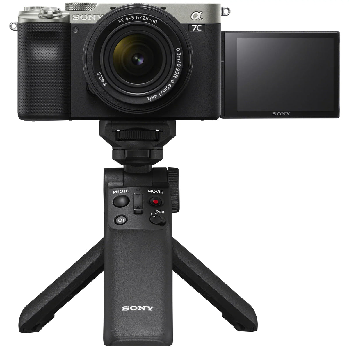 Silver Camera GP-VPT2BT 2x Accessories Full Bundle + Frame Wireless Body with Mirrorless Battery + Gear + Kit ACCVC1: a7C w. Lens Vlogger Remote 28-60mm & Deco Grip Bag ILCE7CL/S Shooting F4-5.6