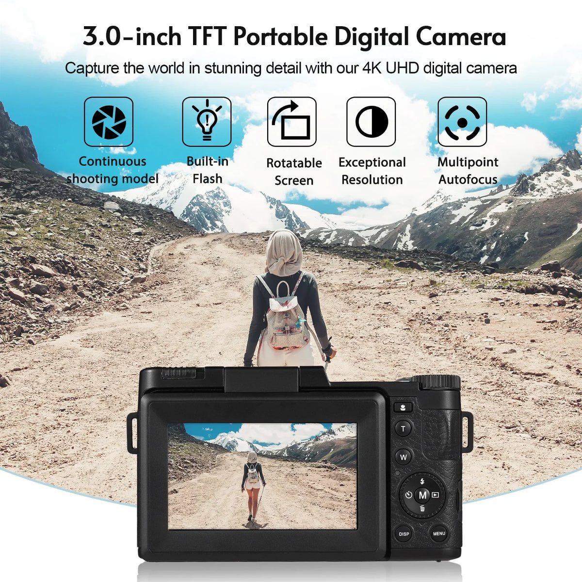 3.0-inch Digital Screen 3.0-inch camera,TFT Rotatable Camera TFT 4K Screen 48MP Andoer-2 48MP 2pcs TFT Rotatable Screen 3.0-inch 4K 16X Camera Support Rotatable Batteries Portable 48MP dsfen