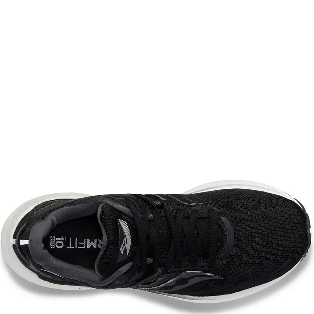 12.5 Triumph Wide Shoe, Men's Black/White, 20 Saucony Running