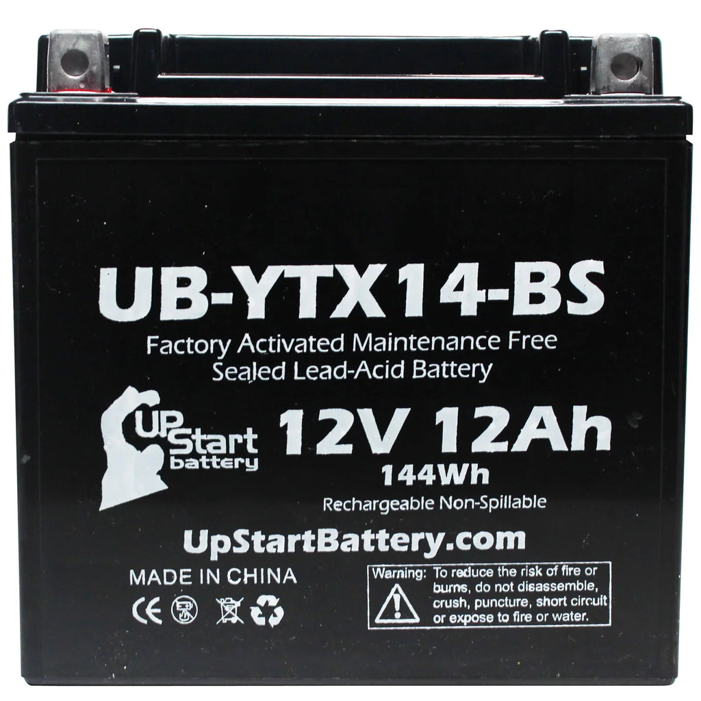 Maintenance 2011 UpStart 4-Pack CC Free, Motorcycle for - Activated, Replacement 12V, UB-YTX14-BS 12AH, 800 Factory GS F800ST, Battery Battery