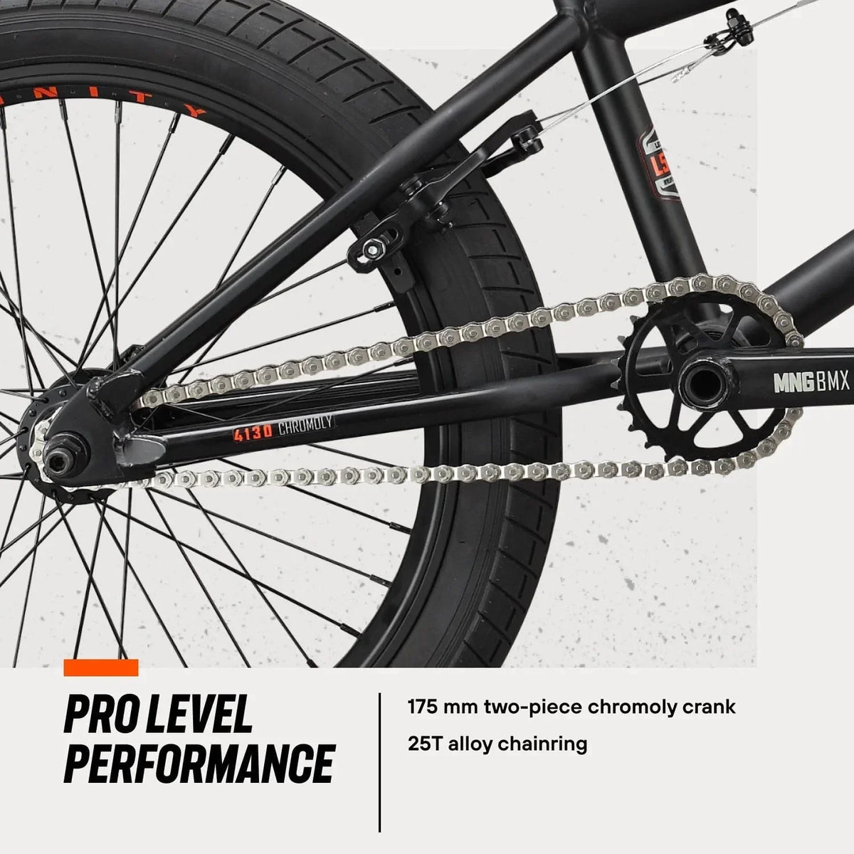 Legion Inch Box BMX Bike, BLACK/ORANGE - Frame, Freestyle Mongoose Steel 20 Wheels Open