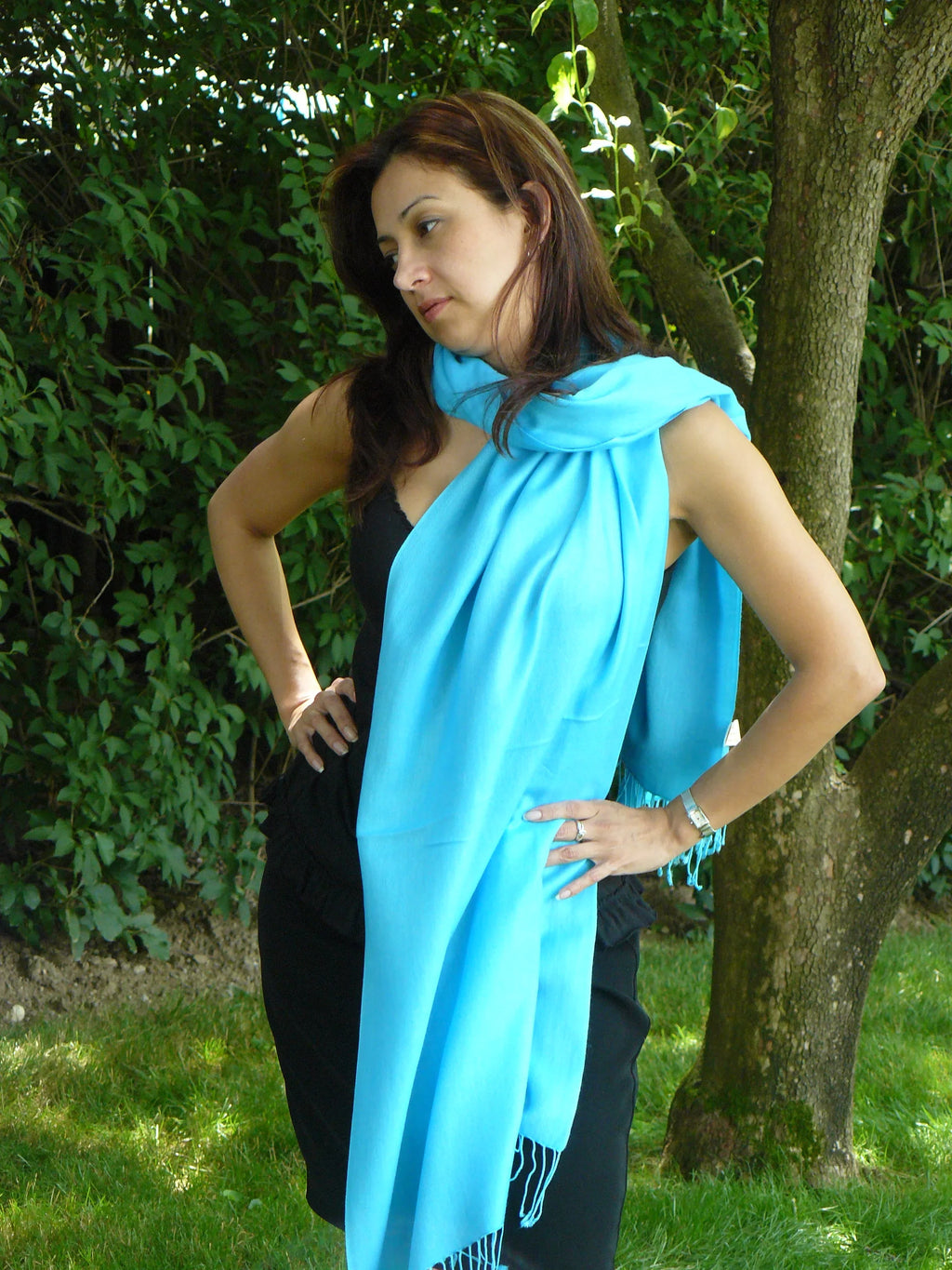 Scarf/Wool/Silk Scarf/Pashmina (Turquoise) Shawl/Cashmere/Cashmere Scarf/Scarves/Shawl/Shawls/Stole/Wrap/Pashmina