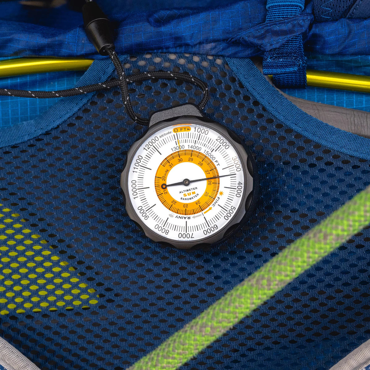 to Altimeter Company and Altimeter Lanyard Feet | Aluminum | Barometer Battery-Free Rugged with Altitude Reads Case and 0 - Reflective climate-Trend from Ascent Indicator Sun 15,000