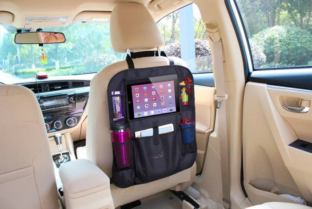 Car for for - Back Seat Screen Android Auto and Multipurpose Besty Kids Toddlers Mat, Protector, & Seat Kick Use Tablet Touch Holder Organizer Tablets Back Organizer as - iOS Car Mom's