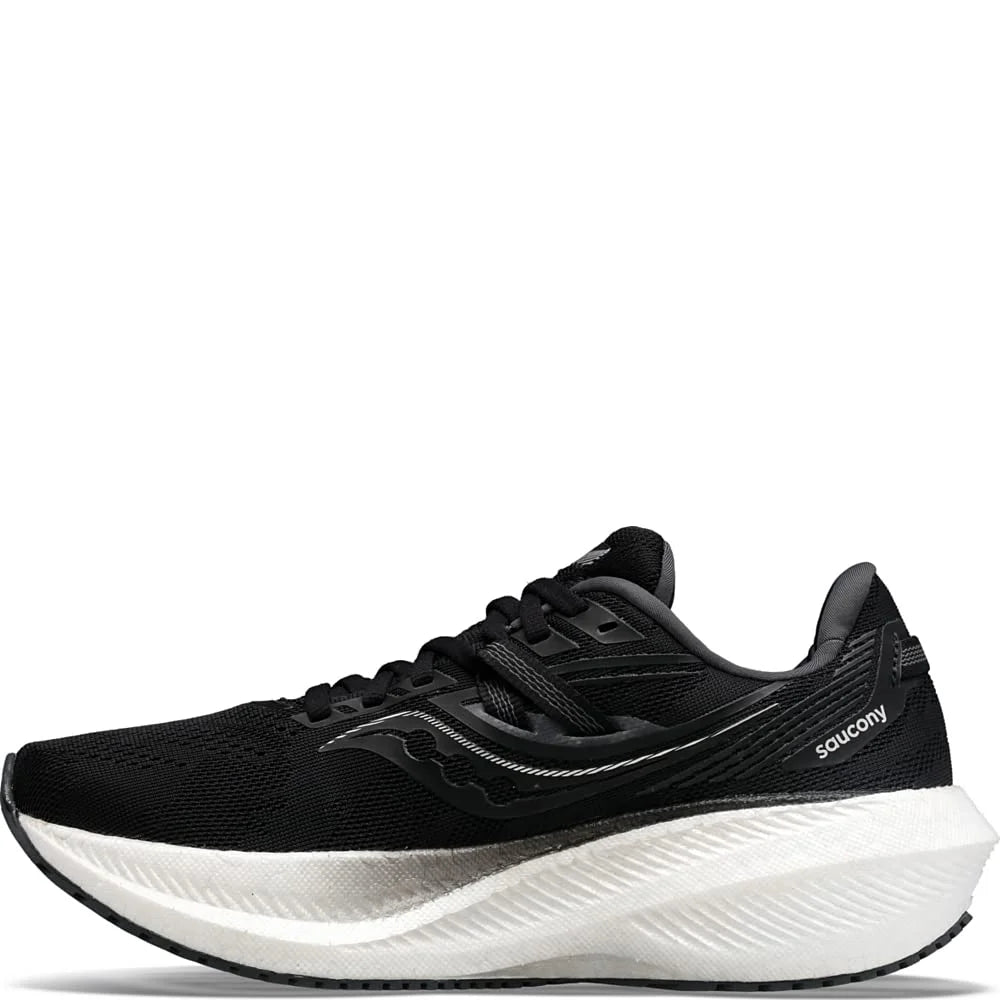 12.5 Triumph Wide Shoe, Men's Black/White, 20 Saucony Running