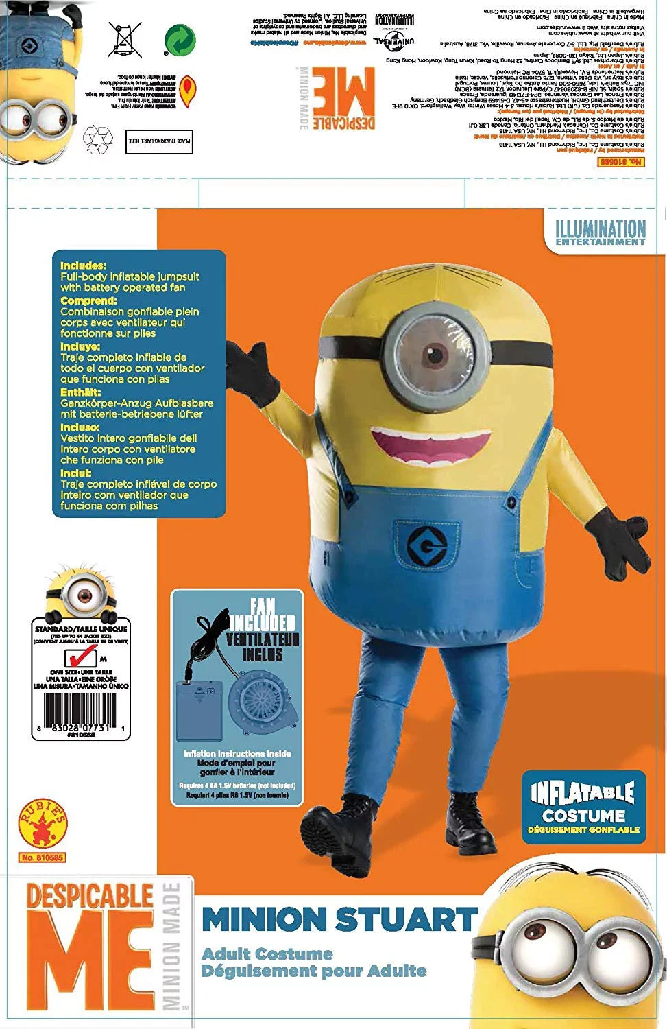 Costume Inflatable Men's Minion Stuart