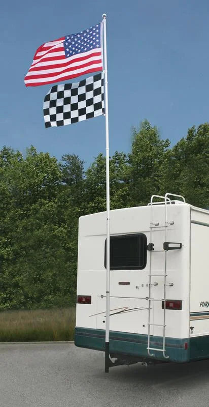 | Holder Hitch (51611) Camco Mount | Standard Flagpole Finish, Hitch 2-inch Fits Receivers Black Powder-Coated