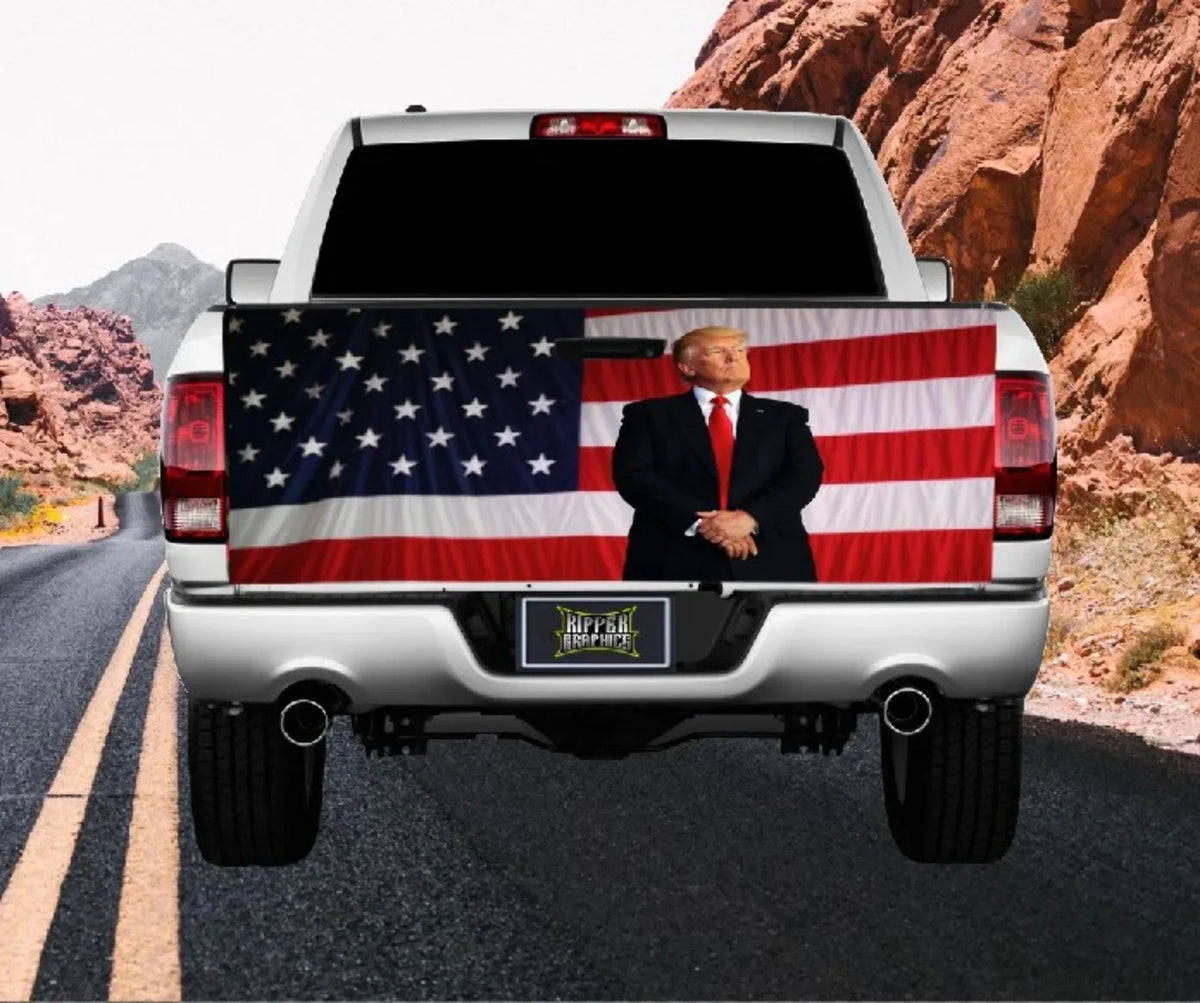 Decal American Trump Wrap Donald Tailgate Sticker Flag Graphic Vinyl
