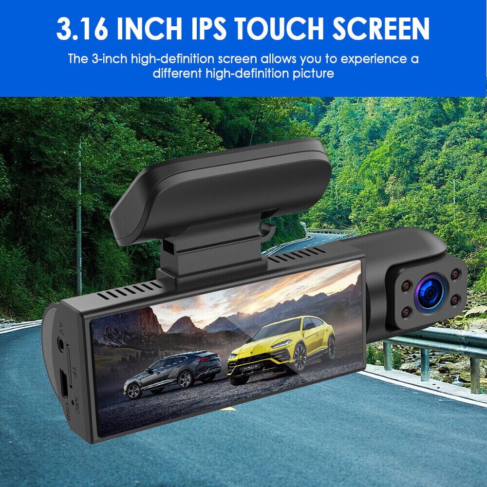 DVR Cam Lens Front G-Sensor Car Dual Recorder 1080P Dash Camera Video Inside w/ JahyShow