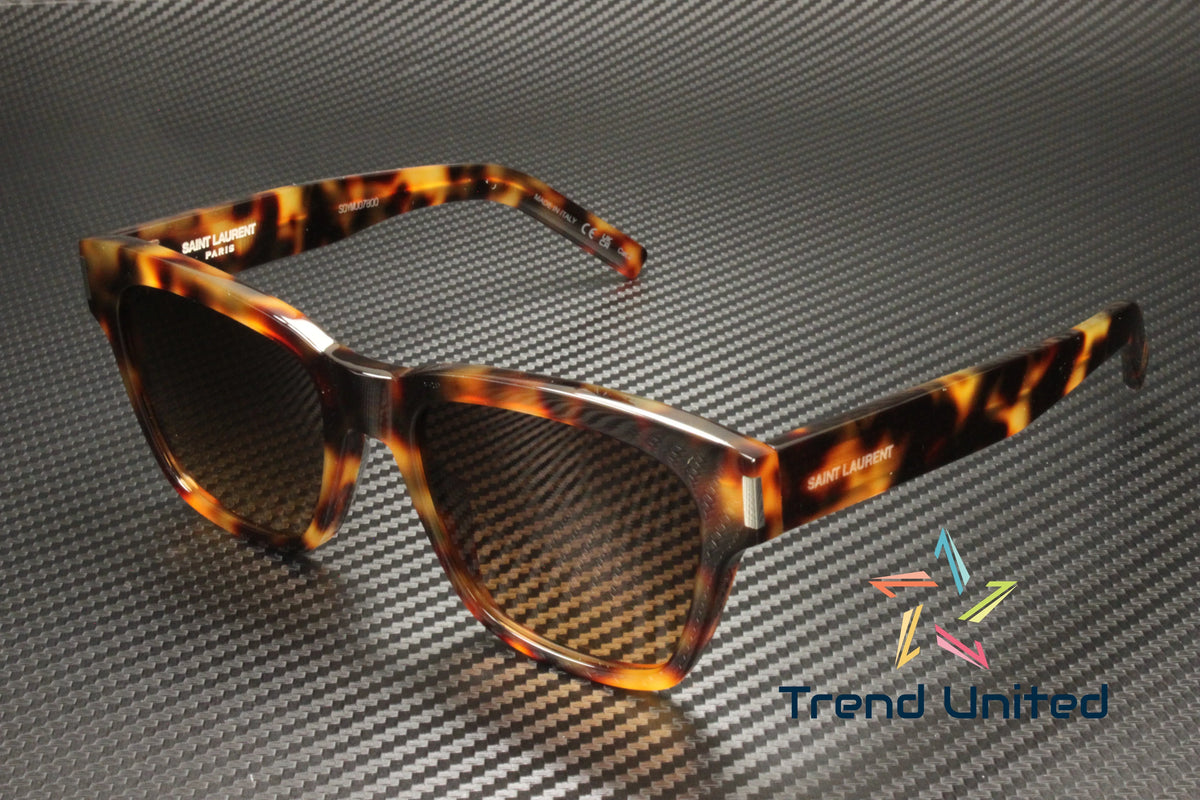 SL 003 Acetate Sunglasses Unisex Havana 560 mm LAURENT 54 Brown Squared SAINT
