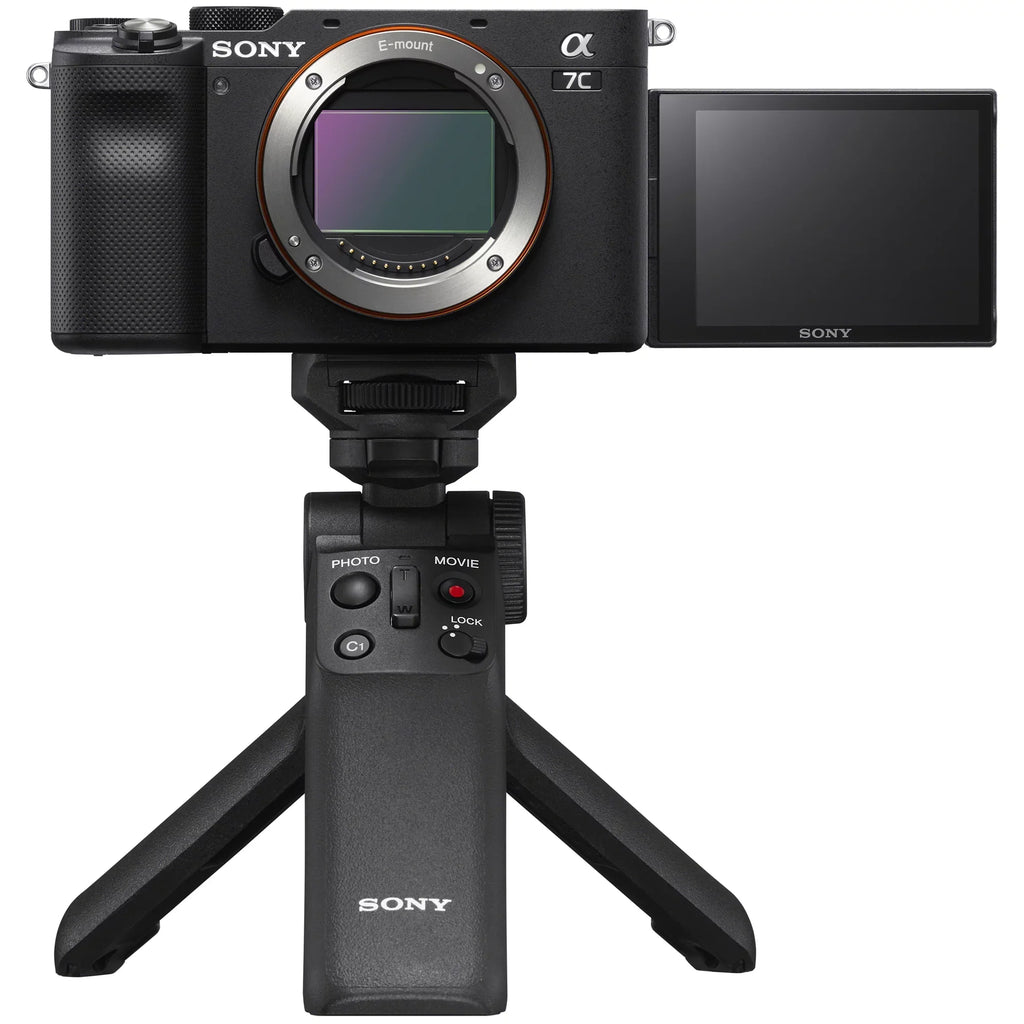 Vlogger Grip + Mirrorless Body Gear Deco + Bundle w. Full Black 2 & GP-VPT2BT Frame Remote Only Lens Shooting with a7C Bag Kit ACCVC1 Battery Accessories Wireless Interchangeable ILCE7C/B Camera