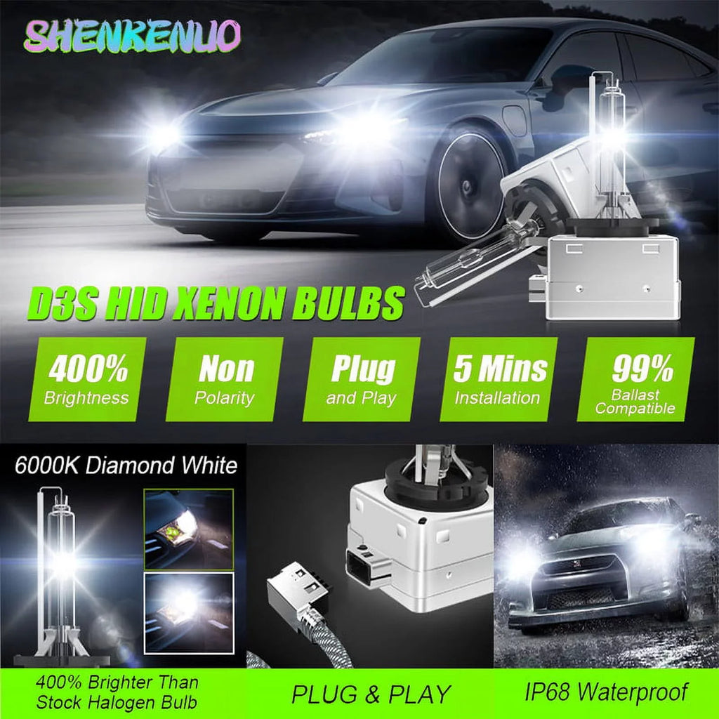2018 Bulbs Headlight 2016 2013-2015 For D3S HID 2017 Buick High/Low 2pc Enclave Xenon Beam