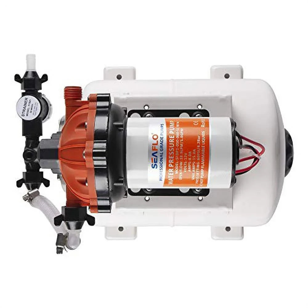 '- 60 SEAFLO Tan Gallon Pump and System liquid PSI, 12V, GPM, Tank 2 Accumulator 5.5